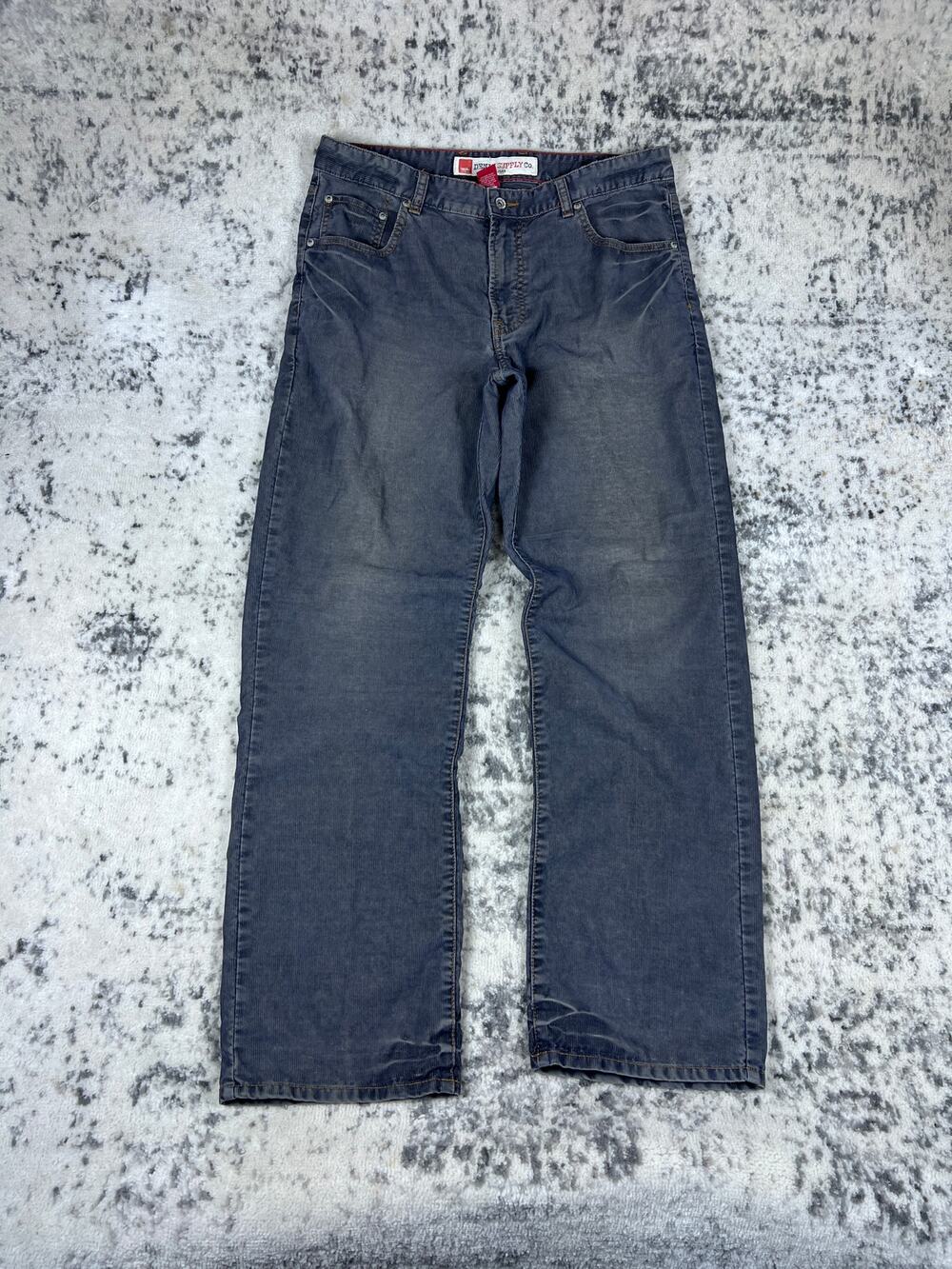 Mossimo Supply Co. Men's 34x30 Corduroy Straight Leg Jeans Mud Dirty Wash